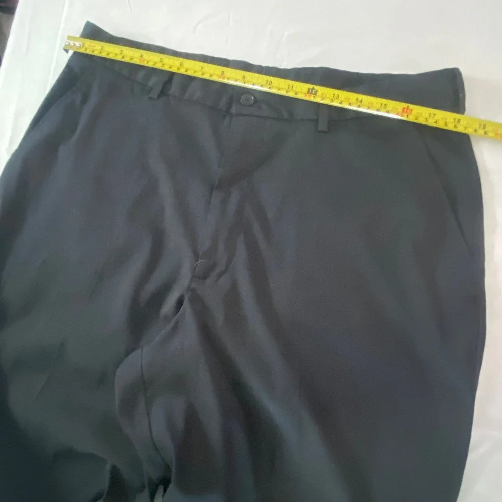 Pebble Beach Performance Mens Black Golf Pants 36x34 Flat Front Stretch Trousers